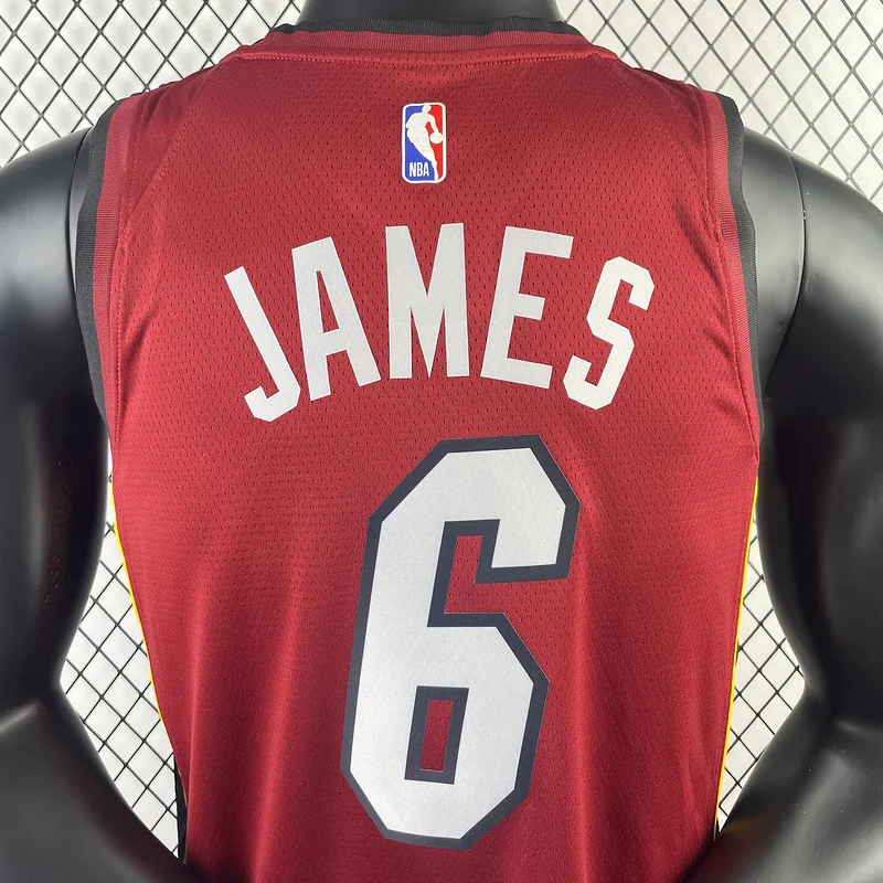 2023 Season NBA Miami Heat basketball jersey trapeze limited #6 JAMES