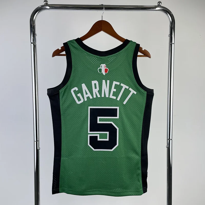 MN Hot Print Retro Boston Celtics Basketball Jersey italian race #5 GARNETT