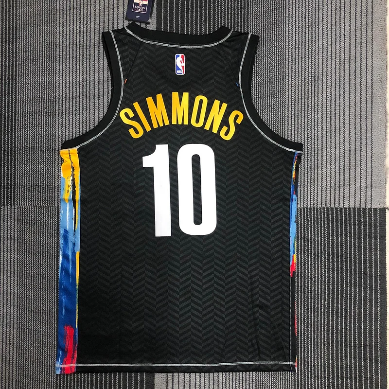 Brooklyn Nets Basketball jersey Graffiti Black #10 SIMMONS