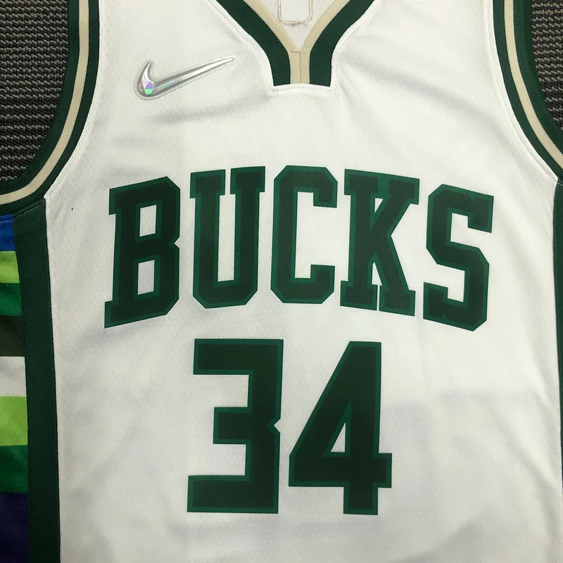 2022 Season NBA Milwaukee Bucks Basketball jersey city version #34 Antetokounmpo