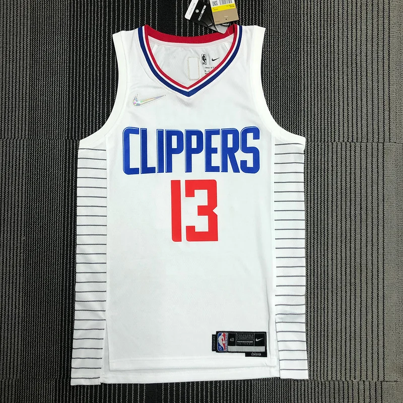 75th anniversary  NBA Los Angeles Clippers Basketball jersey   White  #13   GEORGE