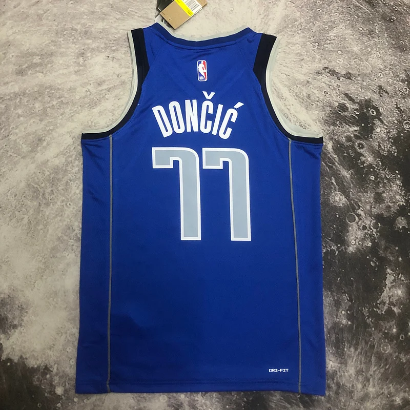 2023 Season NBA Dallas Mavericks basketball jersey Blue #77 DONCIC