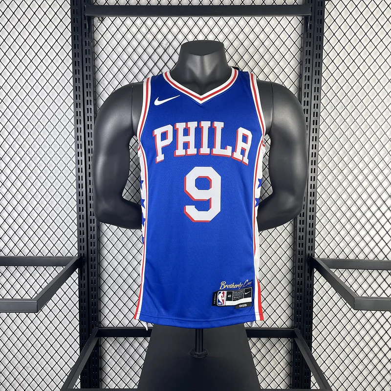 2023 Season NBA Philadelphia 76ers Basketball Jersey Away Blue #9 OUBRE JR