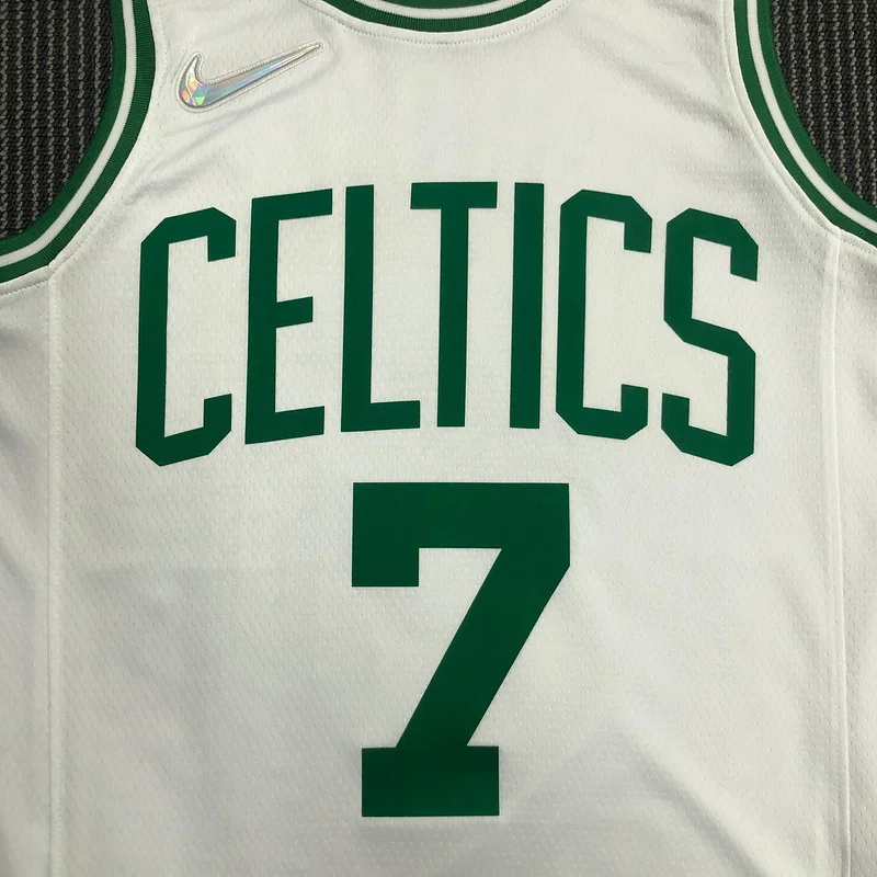 75th anniversary NBA Boston Celtics Basketball Jersey White #7 BROWN