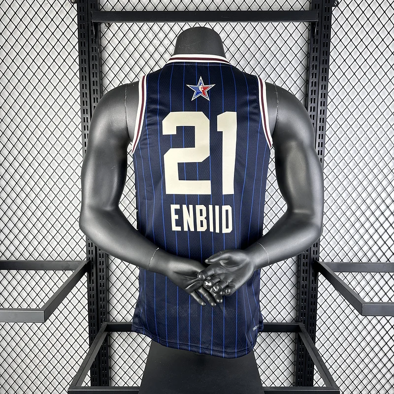 2024 Season NBA Philadelphia 76ers Basketball Jersey All-Star Blue #21 EMBIID