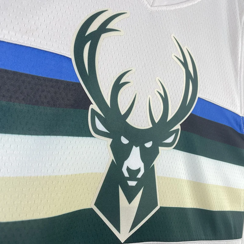 2019 Season NBA Milwaukee Bucks Basketball jersey beige #0 LILLARD