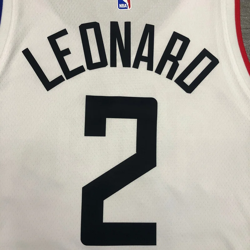 2020 Season NBA Los Angeles Clippers Basketball jersey  Latin  city version   White  #2  LEONARD