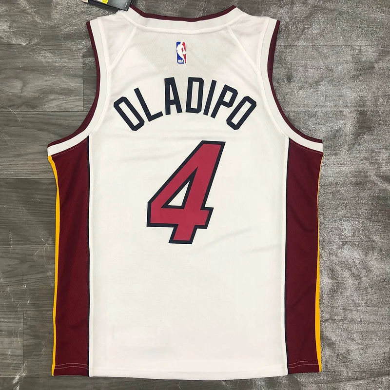 NBA Miami Heat basketball jersey V-neck White #4 OLADIPO