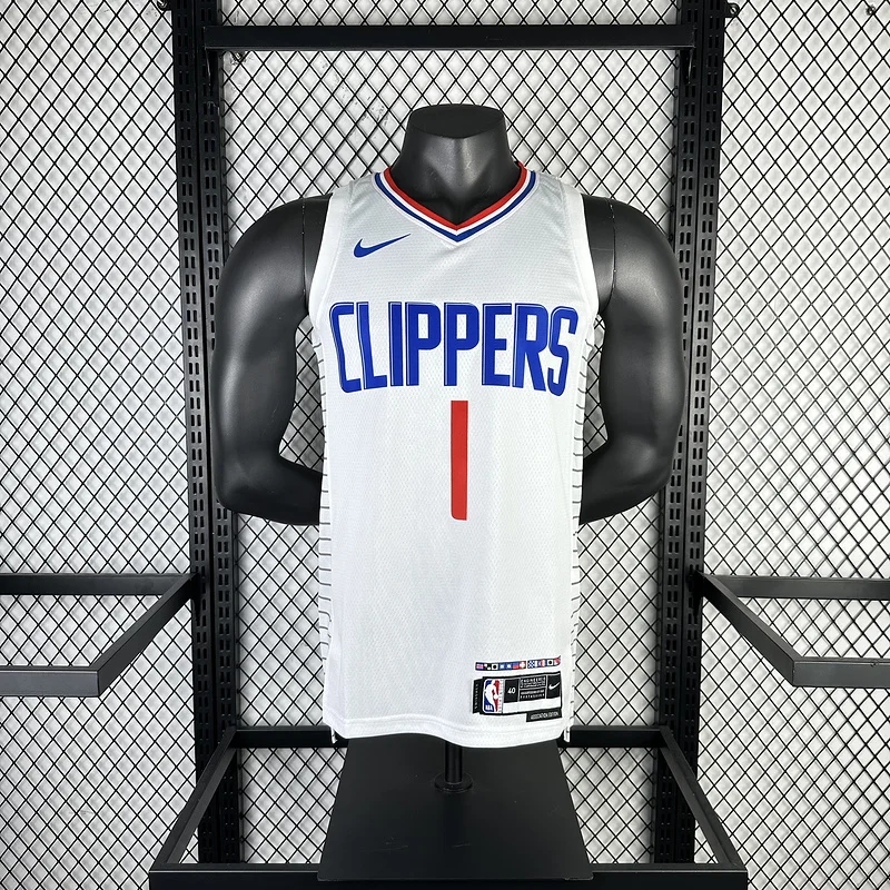 2023 Season   NBA Los Angeles Clippers Basketball jersey   Home   White  #1    HARDEN