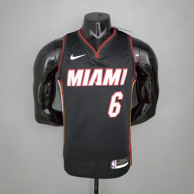 NBA Miami Heat basketball jersey V-neck Black #6 JAMES