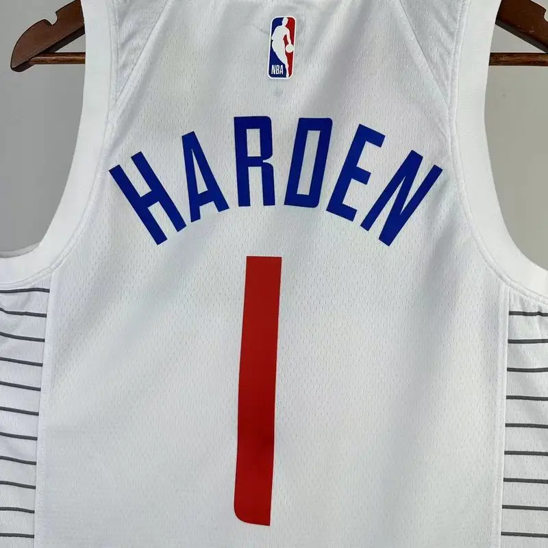 2023 Season   NBA Los Angeles Clippers Basketball jersey   Home   White  #1    HARDEN