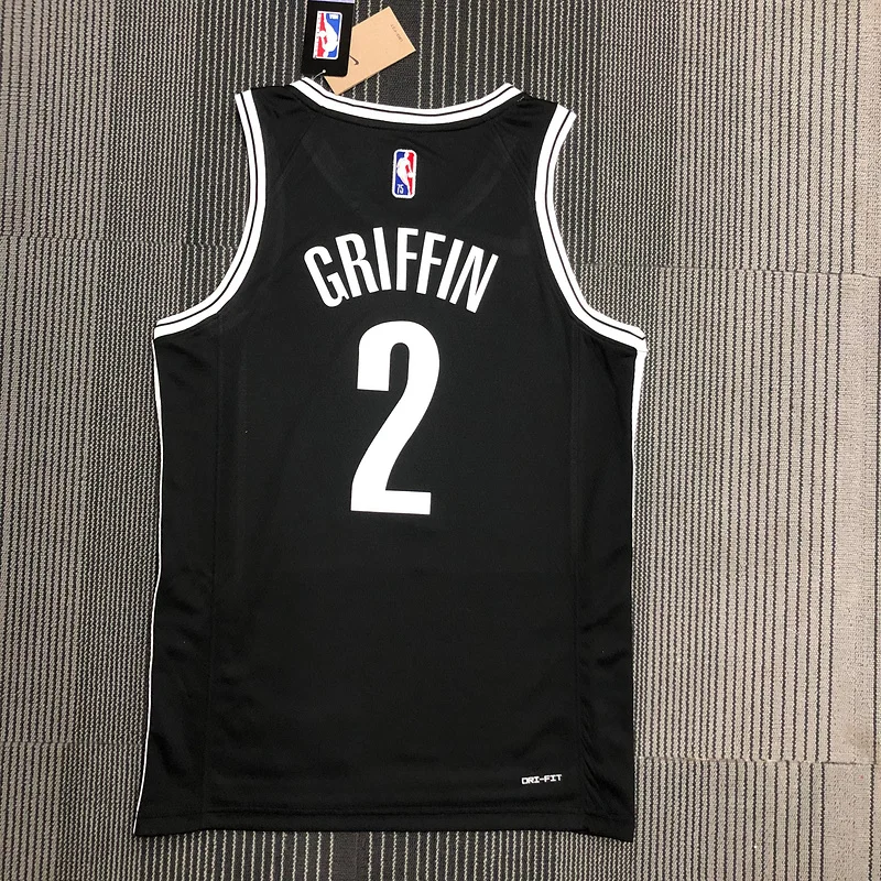 75th anniversary Brooklyn Nets Basketball jersey Black #2 GRIFFIN