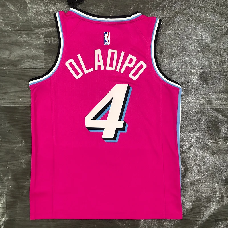 NBA Miami Heat basketball jersey round neck Pink #4 OLADIPO