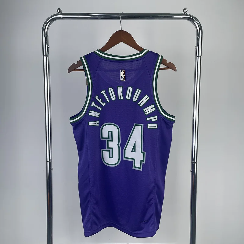 2023 Season NBA Milwaukee Bucks Basketball jersey Retro #34 Antetokounmpo