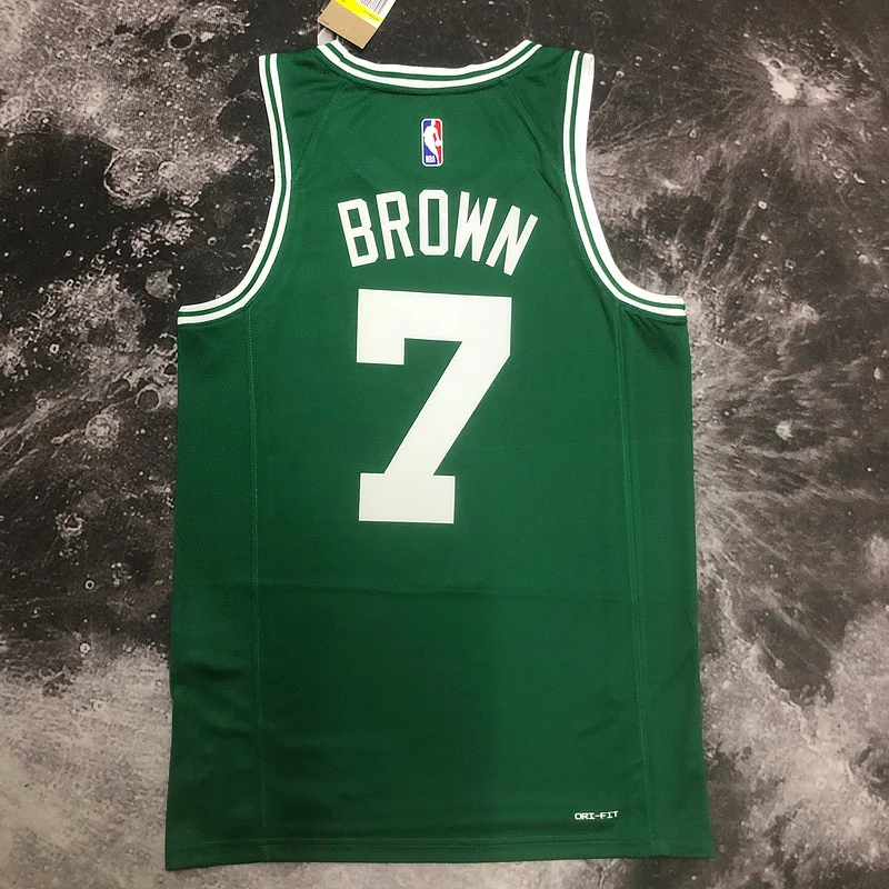 2023 Season NBA Boston Celtics Basketball Jersey Green #7 BROWN