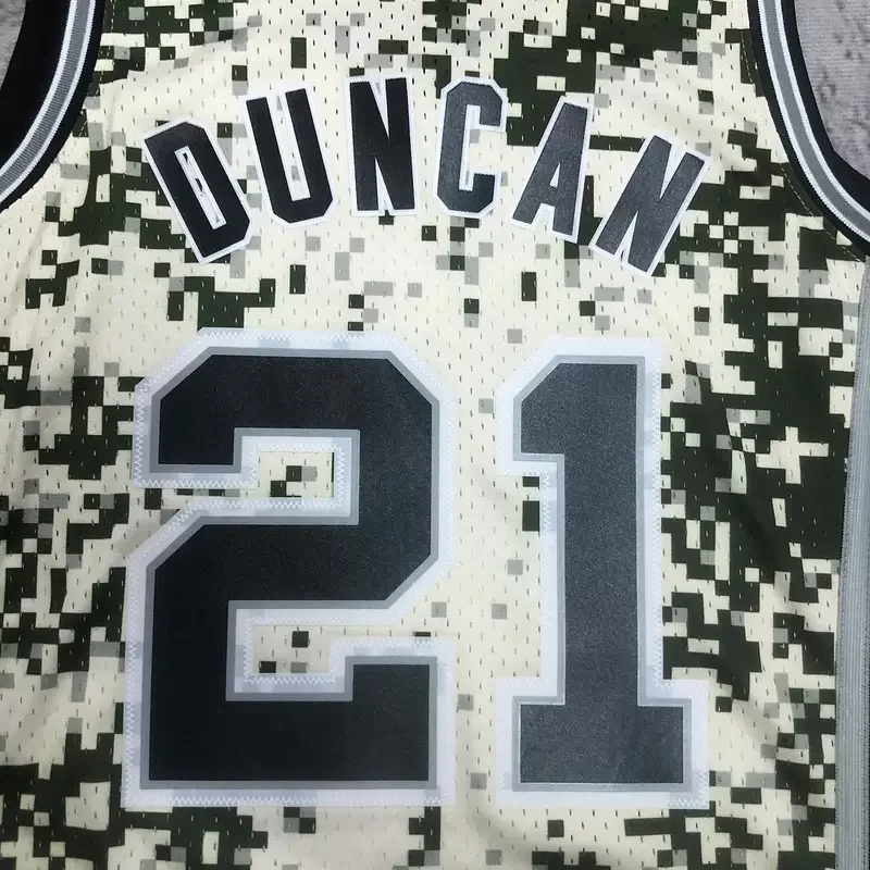 Mitchell Ness Hot Print Retro San Antonio Spurs Basketball Jersey 2013 2014 camouflage #21 DUNCAN