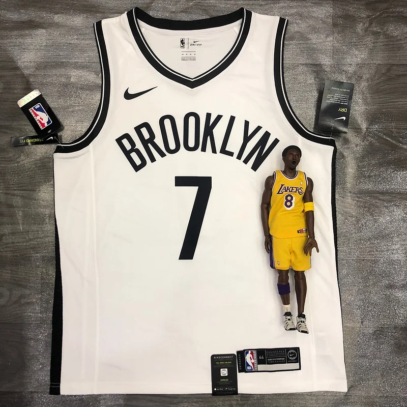 Brooklyn Nets Basketball jersey V-neck  White #7 DURANT