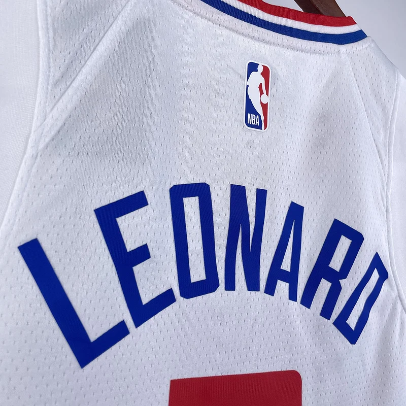 2023 Season   NBA Los Angeles Clippers Basketball jersey   Home   White  #2   LEONARD