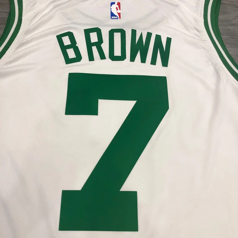 NBA Boston Celtics Basketball Jersey Retro White #7 BROWN