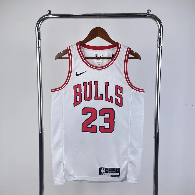 2023 Season NBA Chicago Bulls Basketball jersey white #23 Jordan