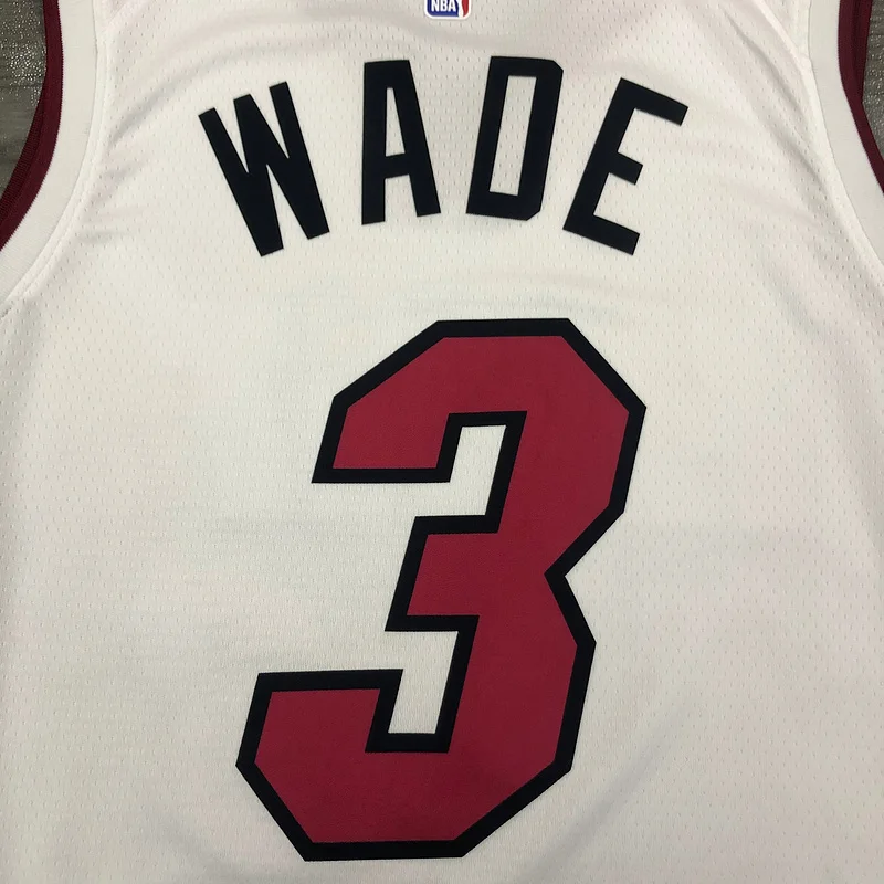 NBA Miami Heat basketball jersey V-neck White #3 WADE