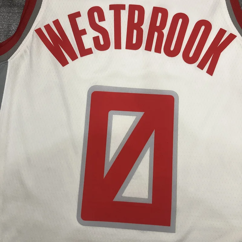 2020 Houston Rockets Basketball Jersey city version White #0 WESTBROOK