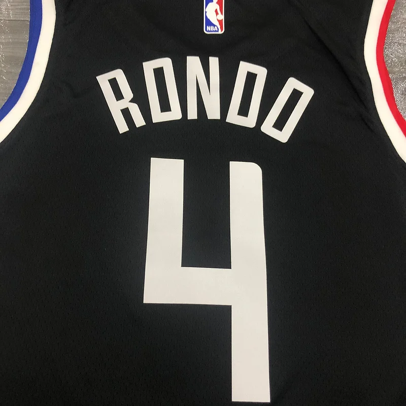 2020 Season NBA Los Angeles Clippers Basketball jersey   Latin   Black   #4   RONDO