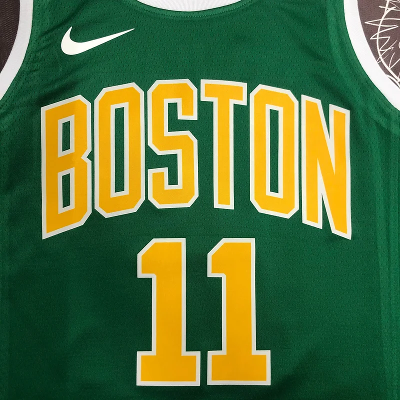 NBA Boston Celtics Basketball Jersey Green Gold #11 IRVING