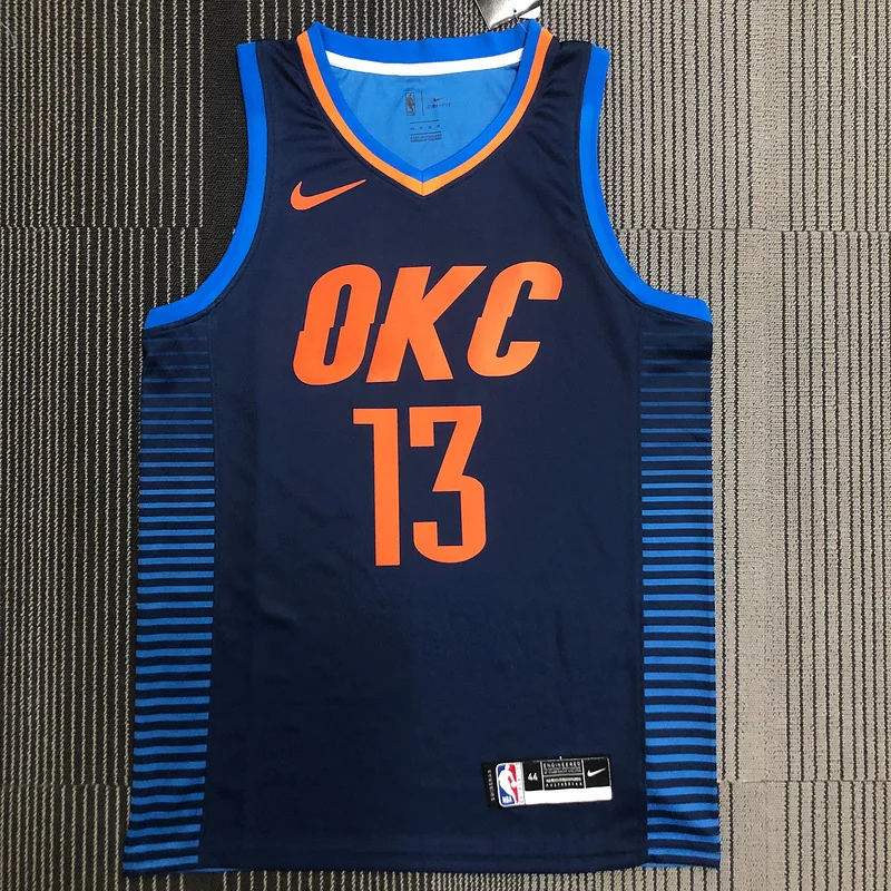 NBA Oklahoma City Thunder Basketball Jersey Blue stripe #13 GEORGE