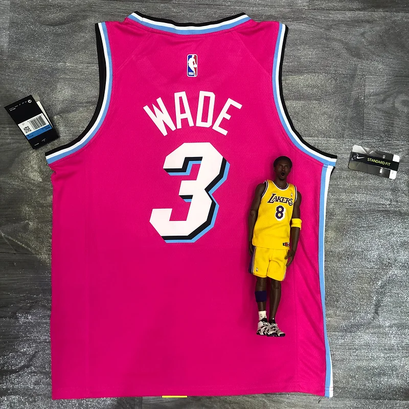 NBA Miami Heat basketball jersey round neck Pink #3 WADE