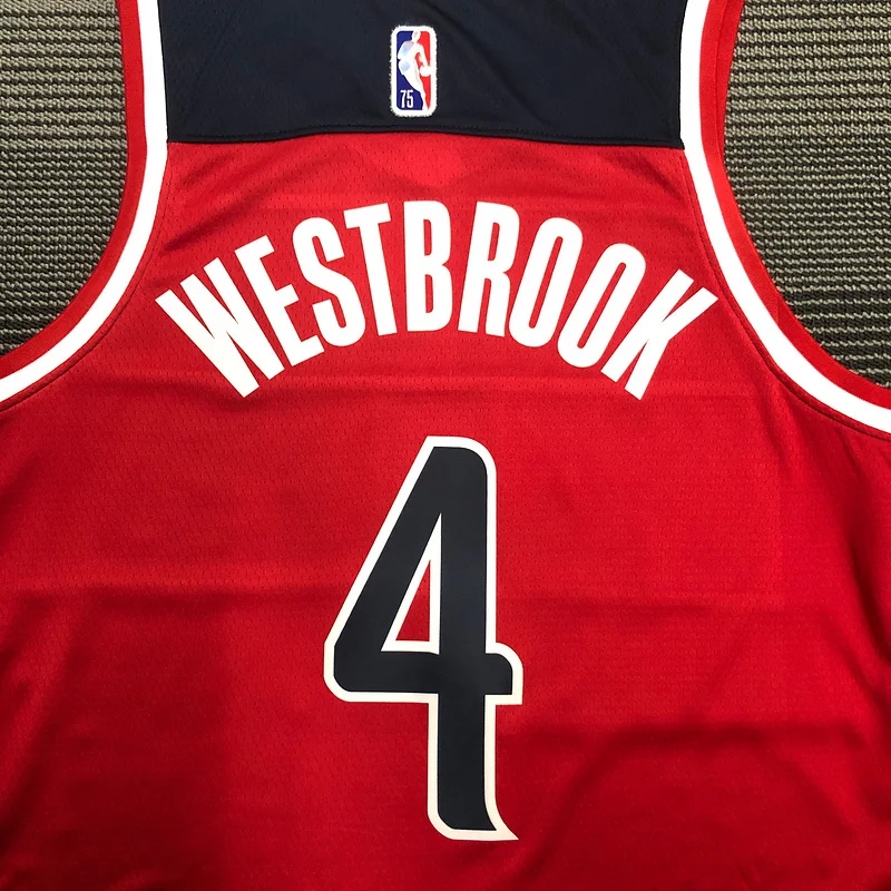 75th anniversary Washington Wizards Basketball Jersey Red #4 WESTBROOK