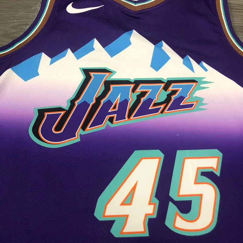 Utah Jazz Basketball Jersey Retro Purple #45 MITCHELL