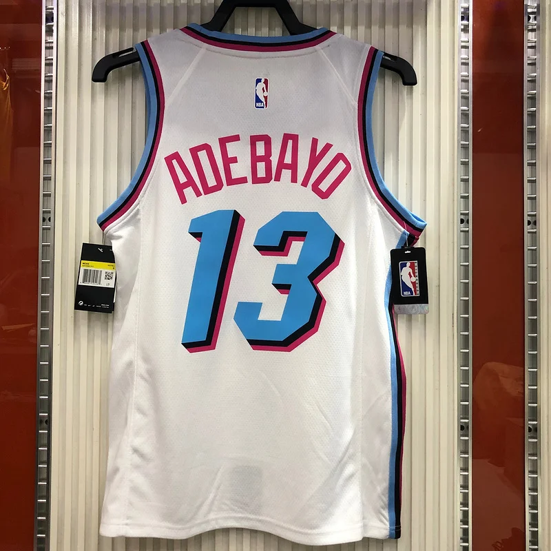 NBA Miami Heat basketball jersey round neck White #13 ADEBAYO