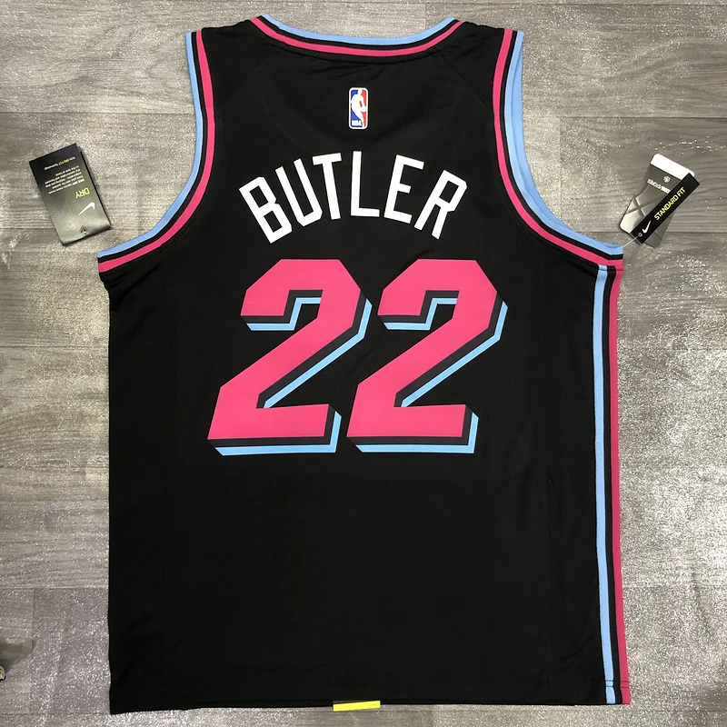 NBA Miami Heat basketball jersey round neck Black #22 BUTLER