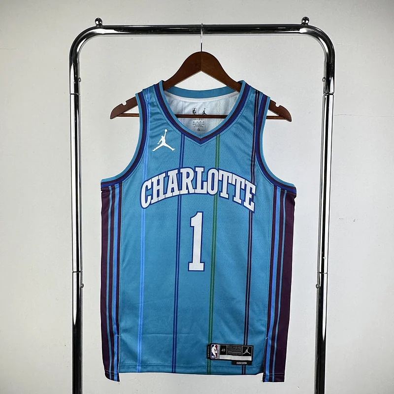 2024  Charlotte Hornets Basketball Jersey   Retro  #1  BALL