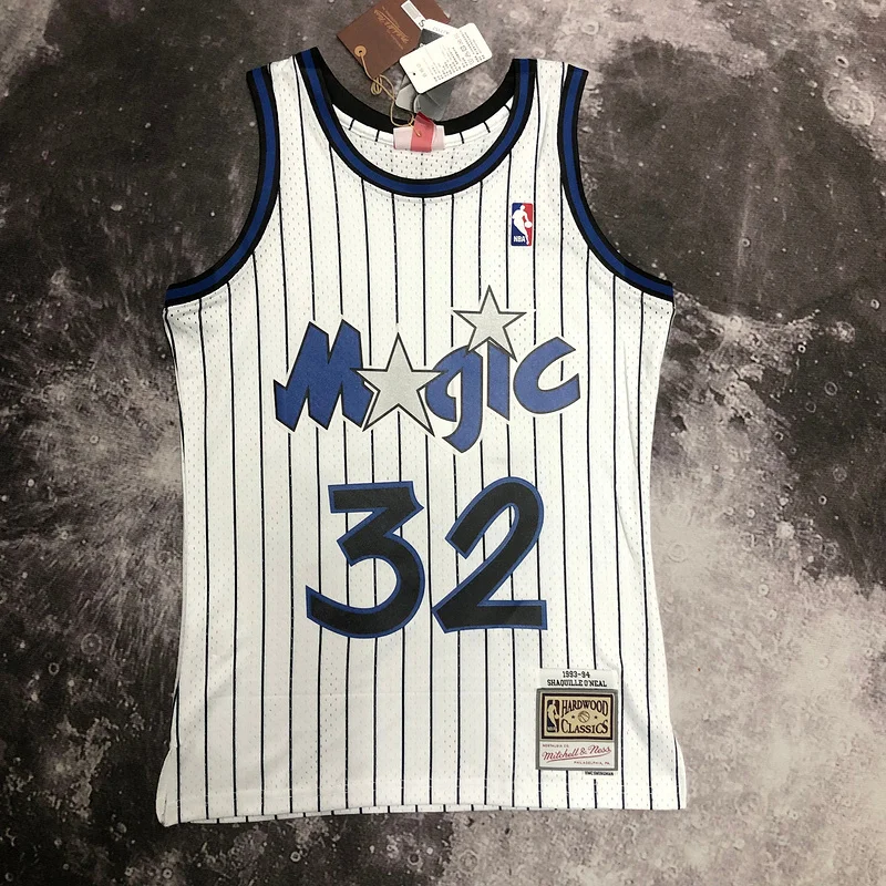 1994 Mitchell Ness Hot Print Retro Orlando Magic Basketball Jersey White #32 ONEAL