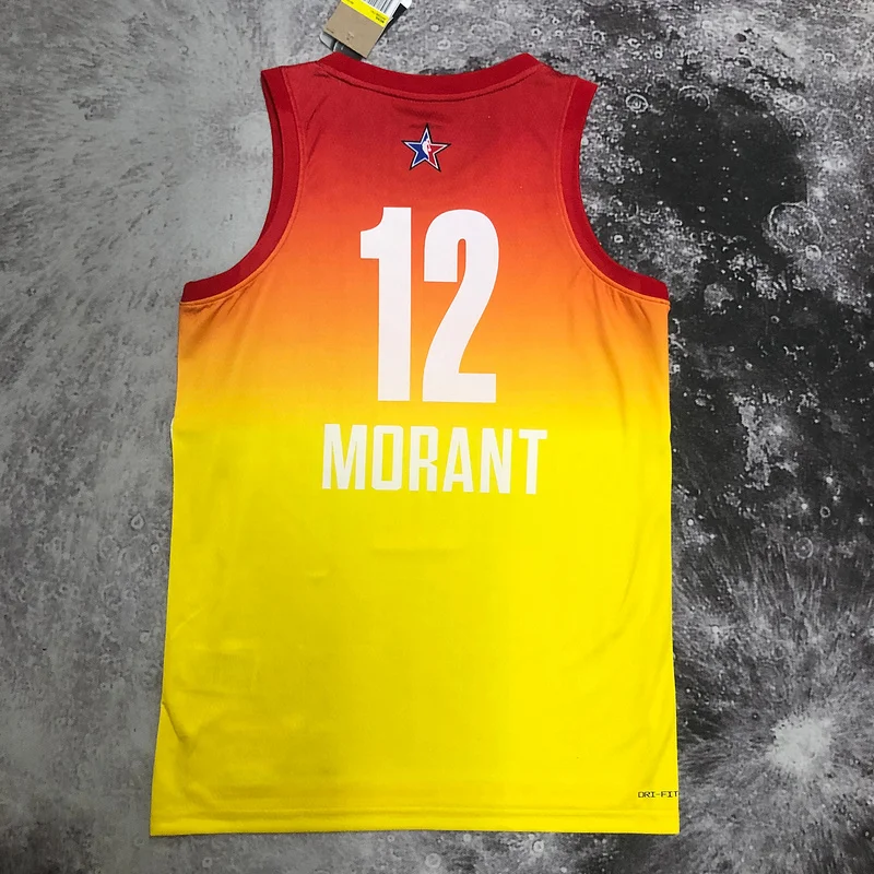 2023 Season All-Star NBA Memphis Grizzlies Basketball Jersey Yellow #12 MORANT