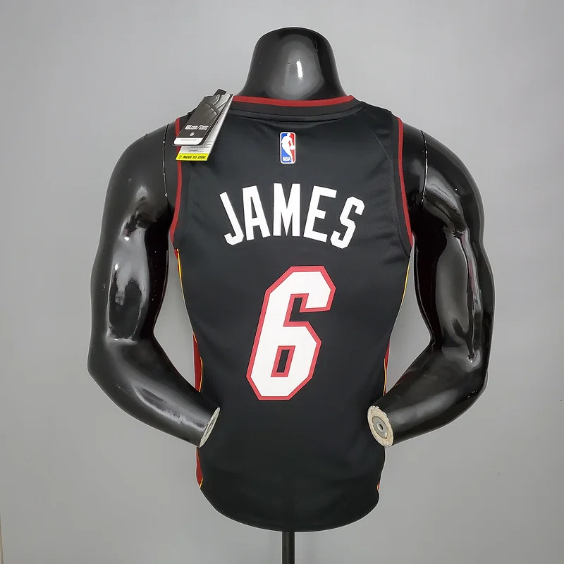 NBA Miami Heat basketball jersey V-neck Black #6 JAMES