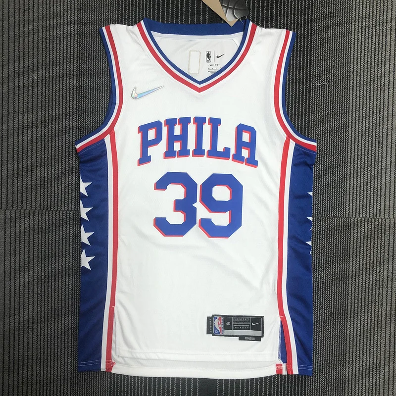 75th anniversary NBA Philadelphia 76ers Basketball Jersey V-neck White #39 HOWARD