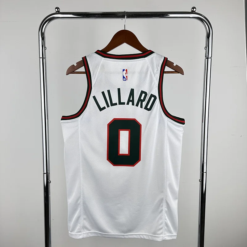 2018 Season NBA Milwaukee Bucks Basketball jersey Retro #0 LILLARD