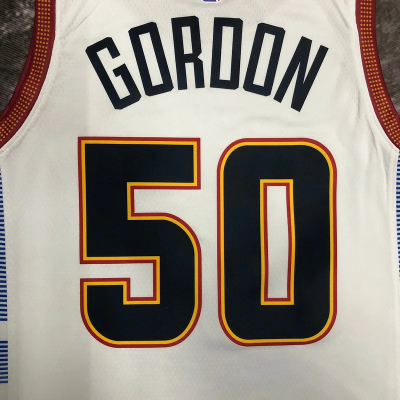 2023 Season NBA Denver Nuggets Basketball jersey city version #50 GORDON