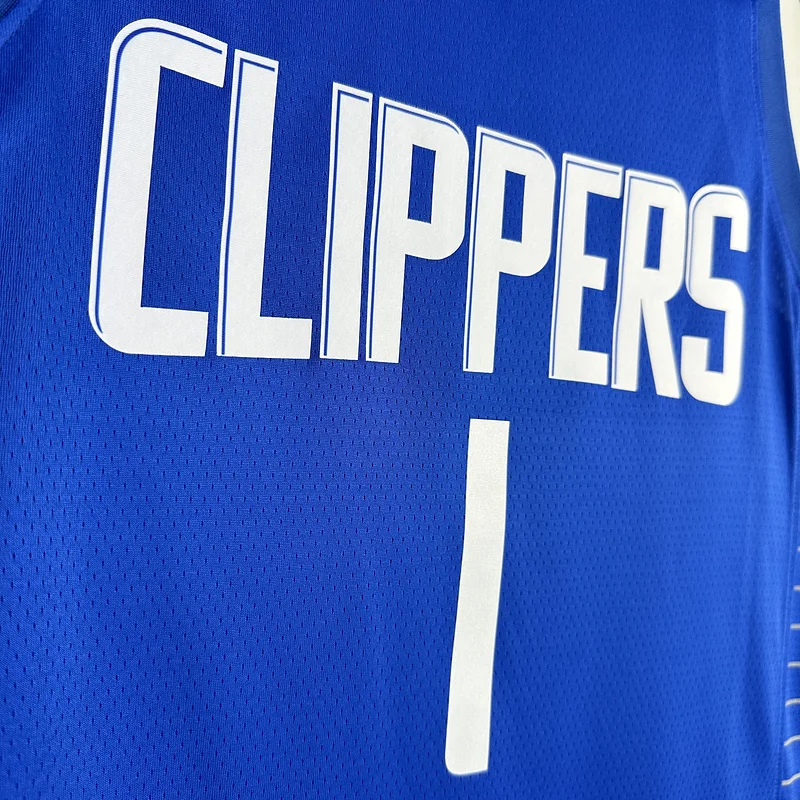 2023 Season   NBA Los Angeles Clippers Basketball jersey   Aawy   Blue  #1    HARDEN