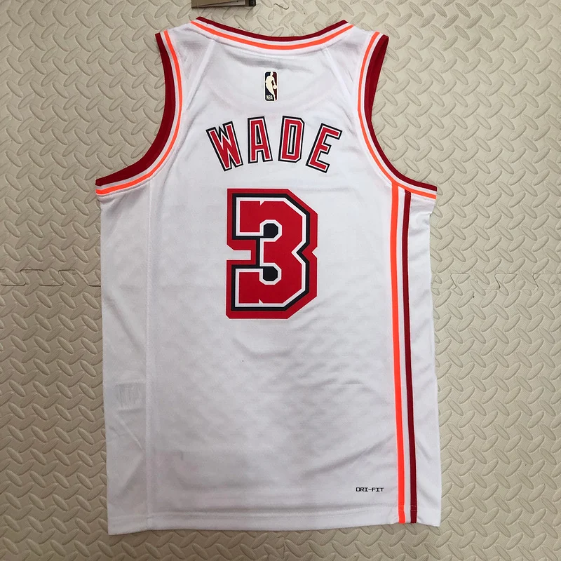 2023 SeasonNBA Miami Heat basketball jersey Retro #3 WADE