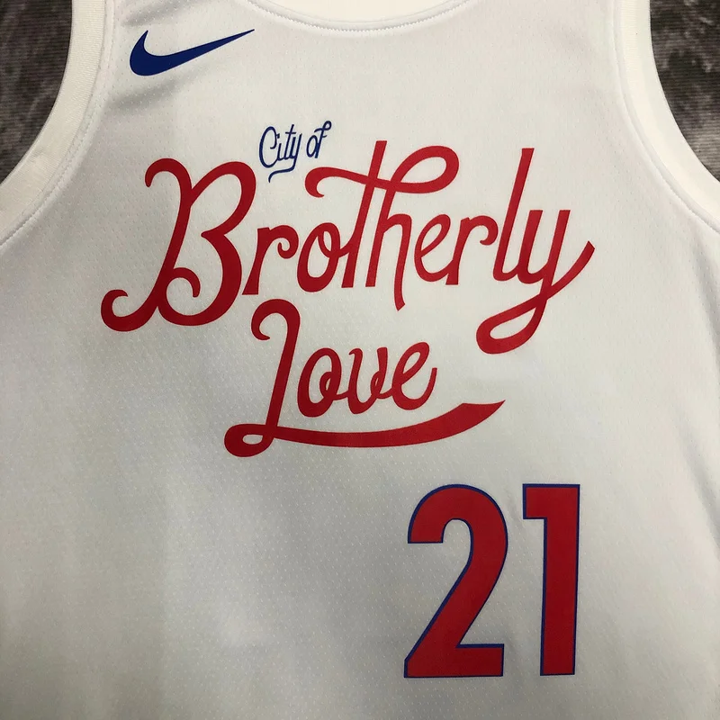 2023 Season NBA Philadelphia 76ers Basketball Jersey city version #21 EMBIID