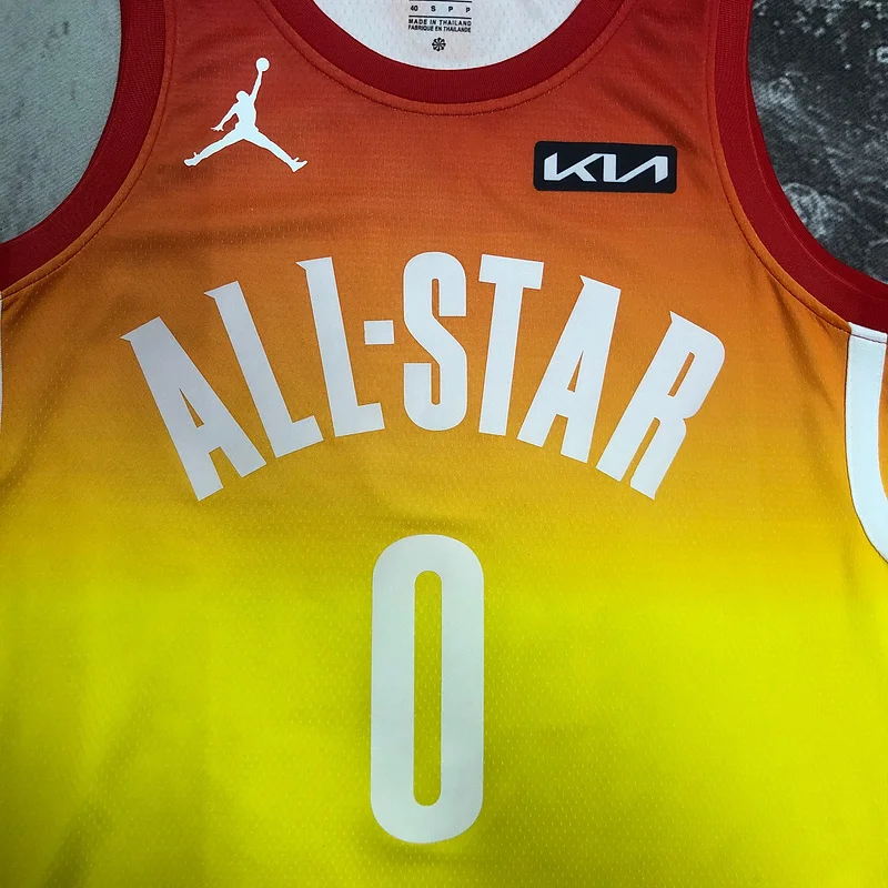 2023 Season NBA Boston Celtics Basketball Jersey All-Star Yellow #0 TATUM