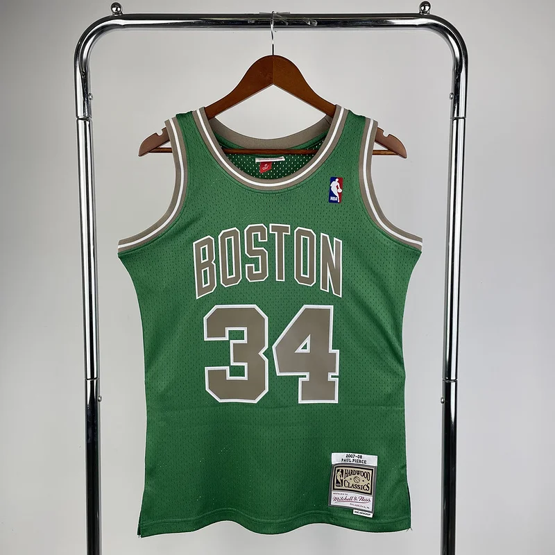 2007 2008 Season MN Hot Print Retro NBA Boston Celtics Basketball Jersey #34 PIERCE