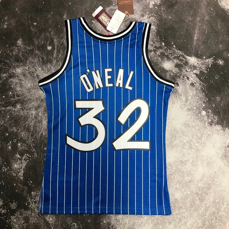 1994 1995 Mitchell Ness Hot Print Retro Orlando Magic Basketball Jersey Blue #32 ONEAL