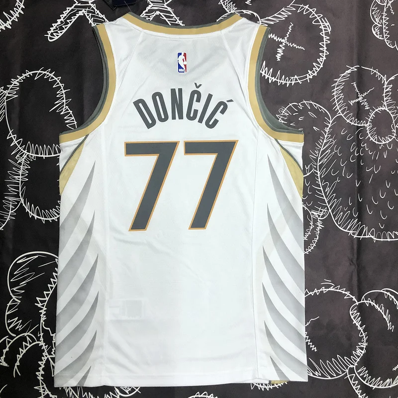 2020 Season NBA Dallas Mavericks basketball jersey city version #77 DONCIC