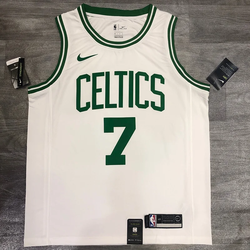 NBA Boston Celtics Basketball Jersey Retro White #7 BROWN