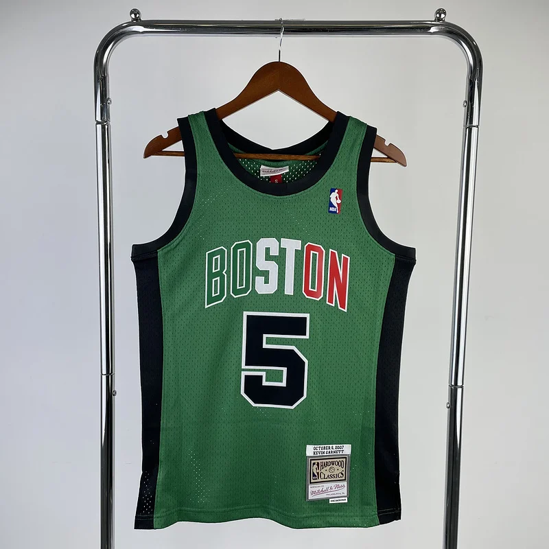 MN Hot Print Retro Boston Celtics Basketball Jersey italian race #5 GARNETT